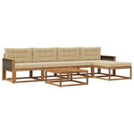 vidaXL Ensemble de canapés d'extérieur 6 Pièces Naturel et Beige