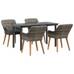vidaXL Ensemble de salle à manger pour jardin 5 pc Gris polyrotin
