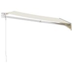 vidaXL Auvent rétractable crème 3x2 5 m tissu et aluminium