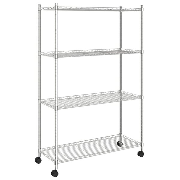 vidaXL Étagère de rangement 4 niveaux et roues 90x35x142 cm chrome