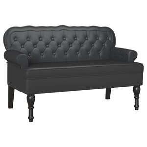 vidaXL Banc Chesterfield Noir 119.5 x 64.5 x 75 cm Cuir synthétique
