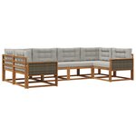 vidaXL Ensemble de canapés d'extérieur 6 pc Naturel et gris clair
