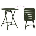 Set de bistrot pliant 3 pièces vert foncé en acier