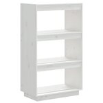 vidaXL Bibliothèque/Séparateur de pièce Blanc 60x35x103 cm Pin massif