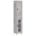 vidaXL Buffet haut Gris béton 34 5x34x180 cm Bois d'ingénierie