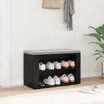 vidaXL Rack à chaussures Chêne noir 75 x 35 x 45 cm Bois d'ingénierie