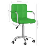 Vidaxl chaises à manger pivotantes lot de 2 vert similicuir