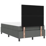 vidaXL Lit à ressorts avec matelas et LED  gris foncé  120 x 190 cm  tissu