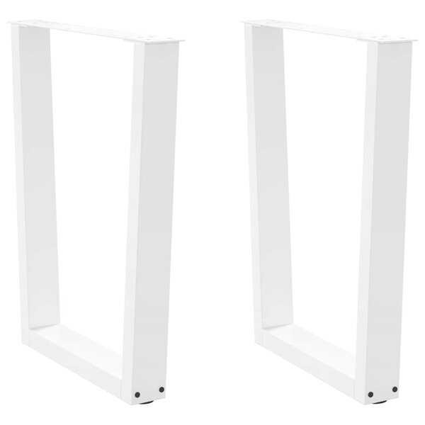 vidaXL Pieds de table à manger en forme de V  2 pièces  blanc  60 x (72-73 3) cm  acier