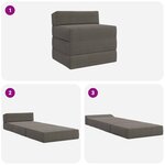 vidaXL Canapé-lit pliable Gris clair 200 x 70 x 15 cm