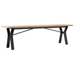 vidaXL Table basse cadre en Y 160x40x45 5 cm bois de pin massif acier