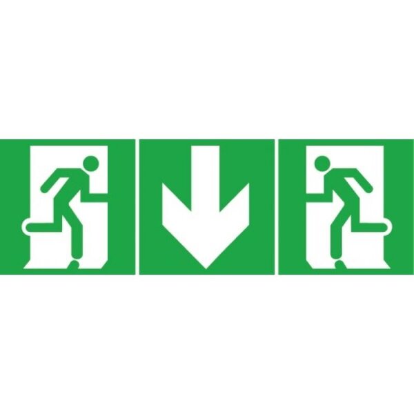 Pictogramme signalisation d'évacuation repositionnable sortie de secours en bas/haut à droite/gauche