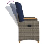 vidaXL Banc inclinable avec table 2 -Seater 126 x 65 x 112 cm