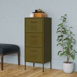vidaXL Armoire de rangement Vert olive 42 5x35x101 5 cm Acier