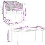 vidaXL Ensemble à manger jardin coussins 7 Pièces gris poly rotin verre