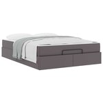vidaXL Cadre de lit avec matelas avec matelas 2 Pièces Gris PVC