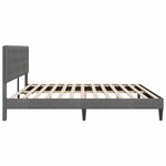 vidaXL Cadre de lit avec tête de lit Gris foncé 200 x 200 cm Velours