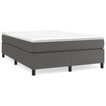 vidaXL Sommier à lattes de lit avec matelas Gris 160x200 cm Similicuir