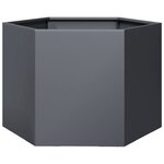 vidaXL Jardinière anthracite hexagone 69x60x45 cm acier