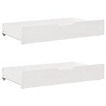 vidaXL Lit de jour et tiroirs sans matelas blanc 90x190 cm bois massif