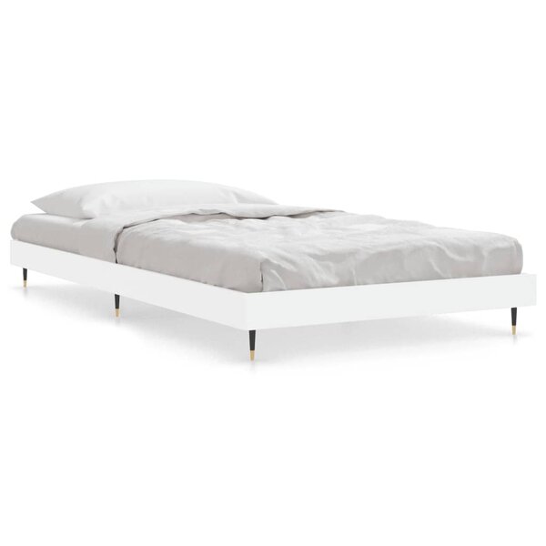 vidaXL Cadre de lit blanc 90x200 cm bois d'ingénierie