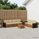 vidaXL Ensembles de canapés avec coussin 8 Pièces Bois d'Acacia Massif