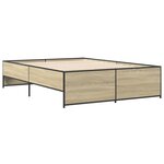 vidaXL Cadre de lit chêne sonoma 120x200 cm bois d'ingénierie et métal