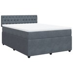 vidaXL Sommier à lattes de lit et matelas Gris foncé 140x200cm Velours