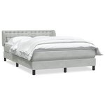 vidaXL Sommier à lattes de lit et matelas gris clair 140x210cm velours