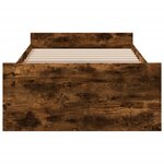 vidaXL Cadre de lit et tiroirs chêne fumé 90x190 cm bois d'ingénierie