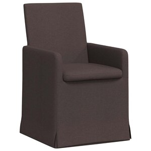 vidaXL Chaises de salle à manger 2 pc Tissu Marron foncé