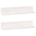 vidaXL Étagères murales 2 Pièces Blanc 50x11x9 cm Bois de pin massif