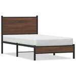 vidaXL Cadre de lit en métal sans matelas chêne marron 90x200 cm