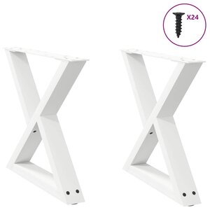 vidaXL Pieds de table basse 2 pièces Blanc 50 x (42-43 3) cm Acier