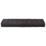 vidaXL Coussin de plancher de palette Coton 120x40x7 cm Noir