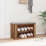 vidaXL Rack à chaussures Bois ancien 75 x 35 x 45 cm Bois d'ingénierie