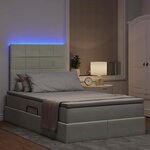 vidaXL Lit de rangement LED avec matelas Gris clair 120 x 200 cm