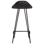 vidaXL Tabourets de bar lot de 4 noir cuir véritable