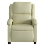 vidaXL Fauteuil inclinable électrique crème cuir véritable