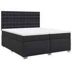 vidaXL Sommier à lattes de lit avec matelas Noir 200x200 cm Similicuir