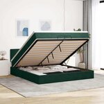 vidaXL Cadre de lit ottoman avec matelas vert foncé 200x200 cm velours