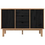 vidaXL Buffet OTTA Noir 113 5 x 43 x 73 cm Bois de pin massif