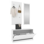 vidaXL Ensemble d'armoires à chaussures 3-en-1 Blanc Bois d'ingénierie