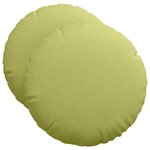 vidaXL Coussins de siège 2 Pièces Vert clair Ø50 x 19 cm tissu