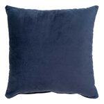 Coussin carré en velours bleu foncé 40 x 40 cm
