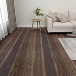vidaXL Dalles de plancher autoadhésives 55Pièces PVC 5 11 m² marron foncé