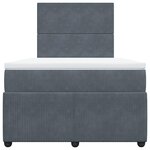 vidaXL Sommier à lattes de lit et matelas gris foncé 120x190cm velours