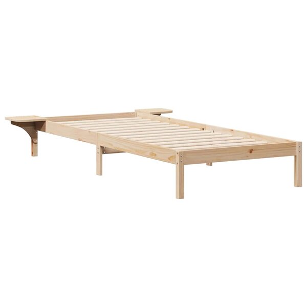 vidaXL Cadre de lit avec tables de chevet Naturel 80 x 210 cm