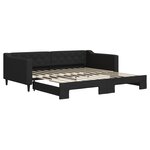 vidaXL Lit de jour avec gigogne sans matelas noir 100x200 cm