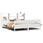 vidaXL Lit bibliothèque sans matelas blanc 180x200 cm bois pin massif